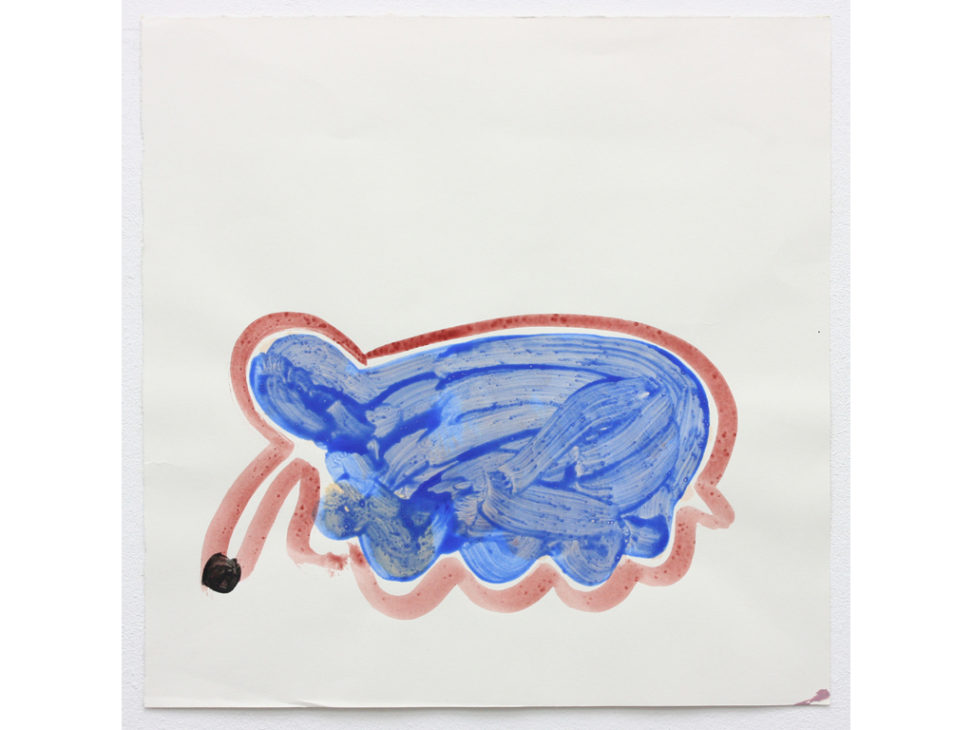 David Webb Pachyderm (Blue) 2012 Acrylic and pumice on paper 45.5x46cm