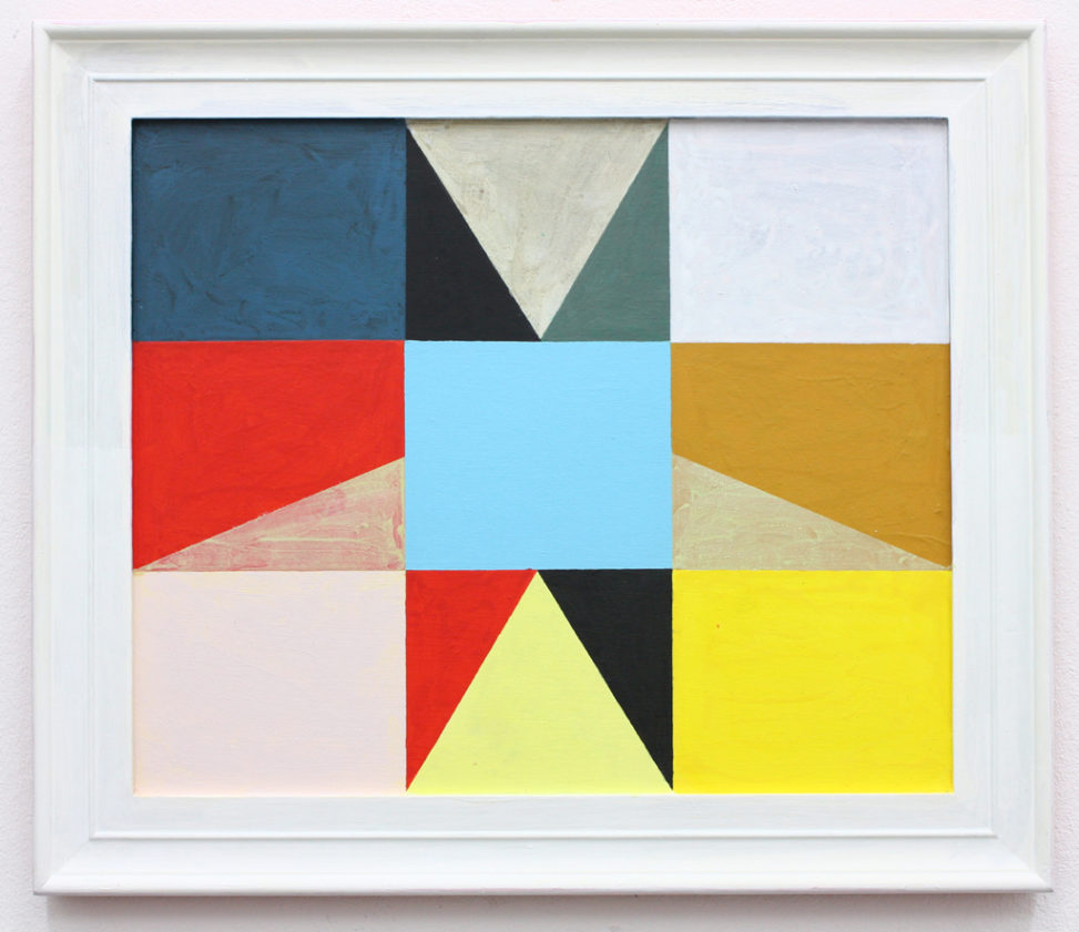 David Webb Parcheesi (Blue) 2016 Acrylic and on panel and found frame 40x46cm