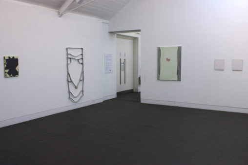 'Jerwood Contemporary Painters', Jerwood Space, London and tour (2009). 3rd from right: Monarch (For EMS) (2007)