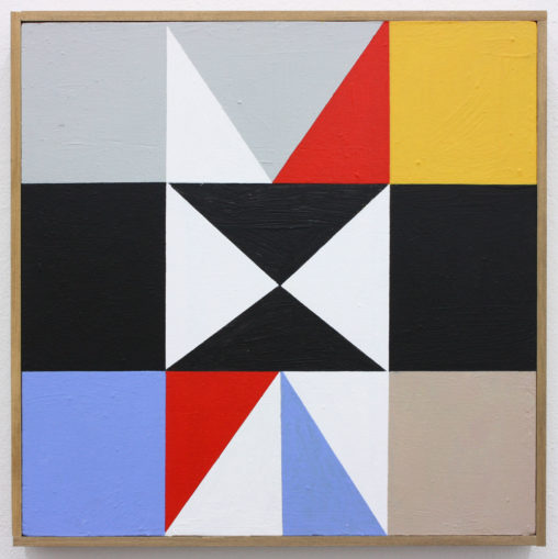 David Webb Parcheesi (Yellow) 2017 Acrylic on panel and artists frame 31.5 x 32 cm