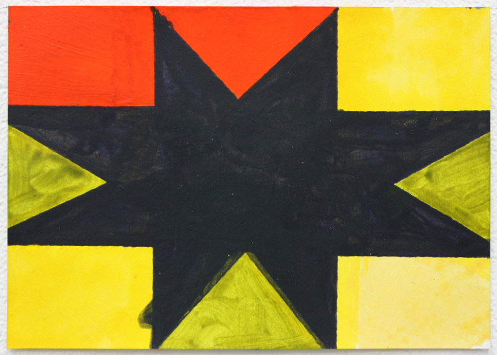 David Webb Untitled (Black Star Flag) 2016 Acrylic on card 10.5 x 14.5 cm