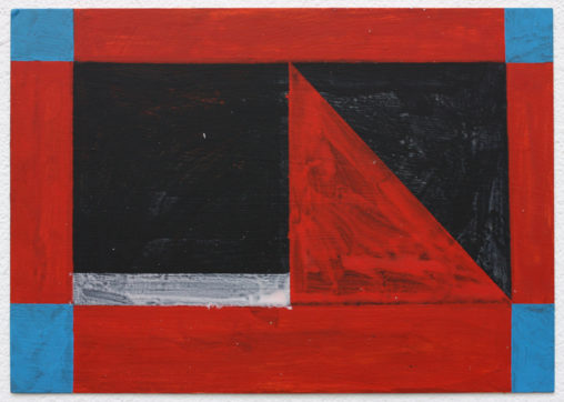 Untitled (Red Drift), 2016. Acrylic on card, 15 x 21 cm
